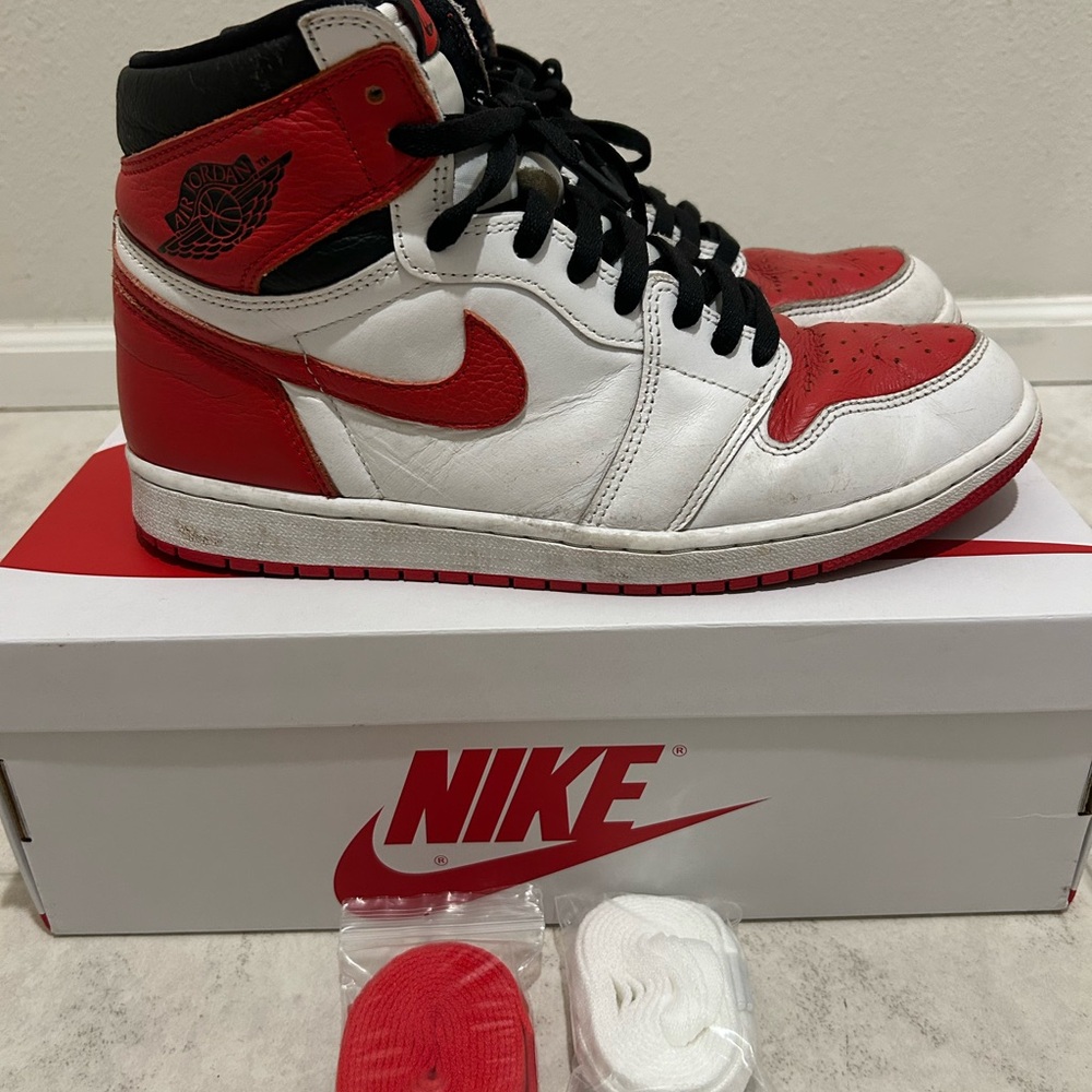 Nike Air Jordan 1 Retro High OG  (Heritage) Red White Sneakers